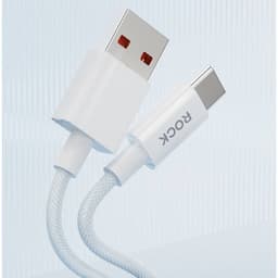 ROCK Z20 USB-A zu USB-C Kabel 100 cm – 6A Schnelllade- & Datenkabel, gewoben, weiss – Bild 3