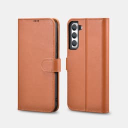 iCarer Samsung S22+ Custodia a libro in vera pelle marrone – Bild 1