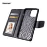 Apple iPhone XR - Hanman Mill Flip Case mit 3 Kartenfächern, schwarz