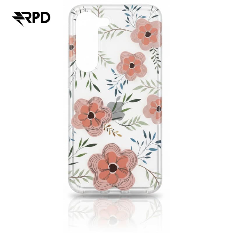 Samsung Galaxy 23 - Cover floreale con grandi fiori rosa