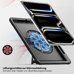 iPad Pro 13" (M4, 2024) - RPD - HEX-S FE, Étui TPU renforcé avec dragonne, noir – Bild 7