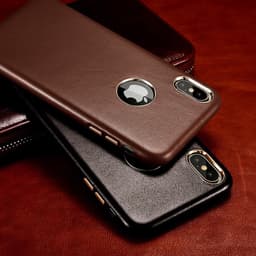 iPhone X/XS - Luxury genuine leather Xoomz XYPIX003-BN, dark brown – Bild 5