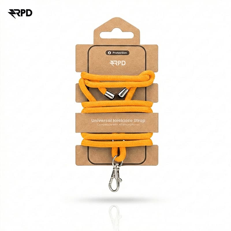 RPD Handykette Universal Nylon Necklace - Robuste Einlegekarte - für alle Smartphones, Orange – 2