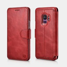 Samsung Galaxy S9 - Étui iCarer 2 en 1 à rabat détachable, cuir véritable, rouge – Bild 1