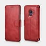 Samsung Galaxy S9 - Étui iCarer 2 en 1 à rabat détachable, cuir véritable, rouge