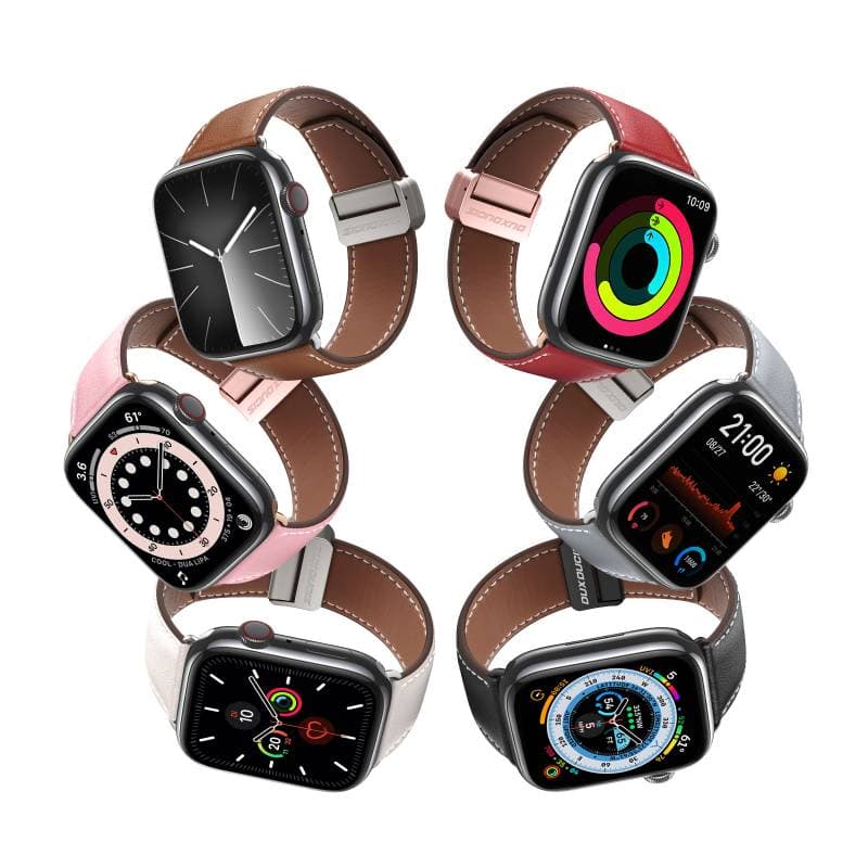 Apple Watch - DUX Gadget Series Armband aus echtem Leder (42MM-49MM), YA Version, Schwarz – 2