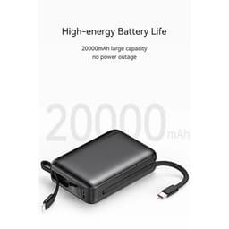 Recci - RPB-P63 20000mAh Powerbank, mit 22.5W integriertem USB Type-C Kabel, silber – Bild 9