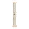 Apple Watch - Cinturino in pelle (44-49 mm) - Bianco con fibbia dorata