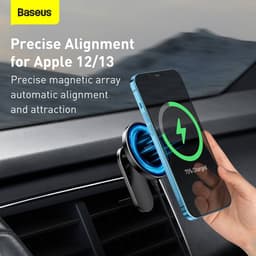Baseus - Big Energy - Caricabatterie da auto senza fili con supporto, nero (WXJN-01) – Bild 6
