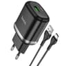 HOCO Single port QC3.0 charger set with USB-C cable (N3)