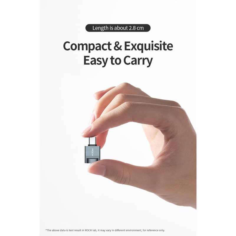 Rock - RCB0770 CA03 USB-A auf Typ-C 3.0 Adapter, Schwarz – 3