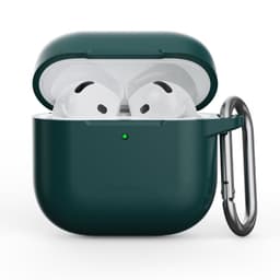 AirPods 4th Gen - Silicone case - Robust protection with carabiner, dark green – Bild 1