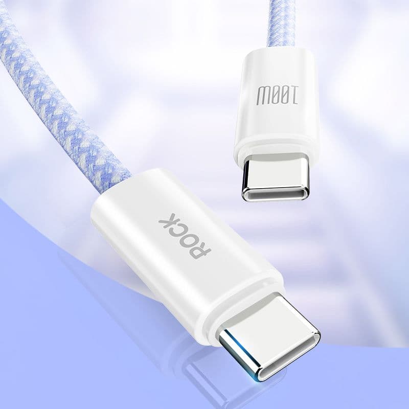 ROCK Rainbow Series C TO C 100W Fast Charging Data Cable 1.2M Violett – 2