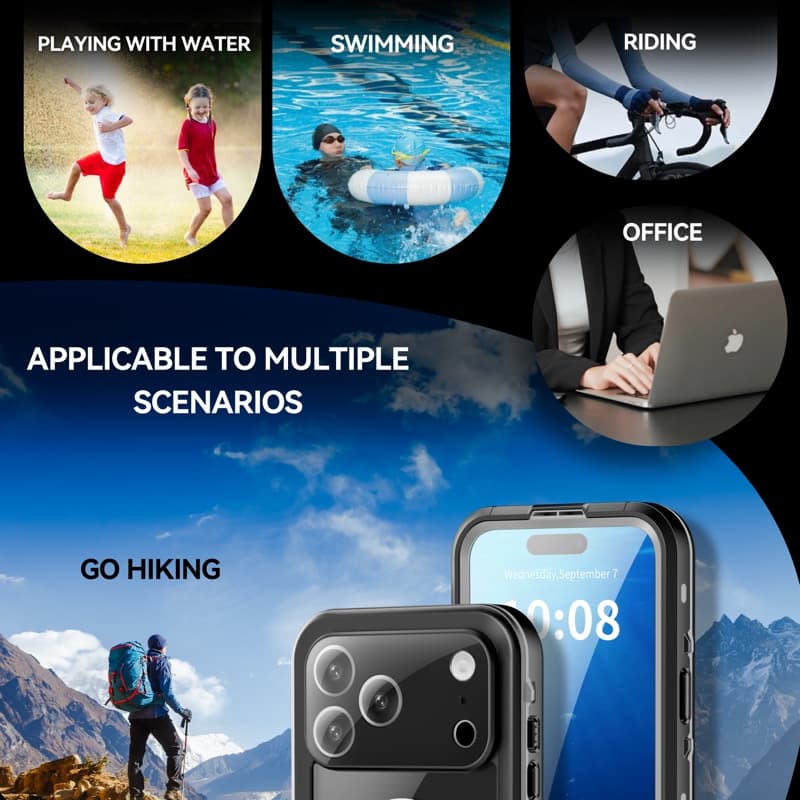 Apple iPhone 17 Pro Max - Redpepper Dot Series Outdoor Case, IP68, MagSafe, waterproof, black – 3