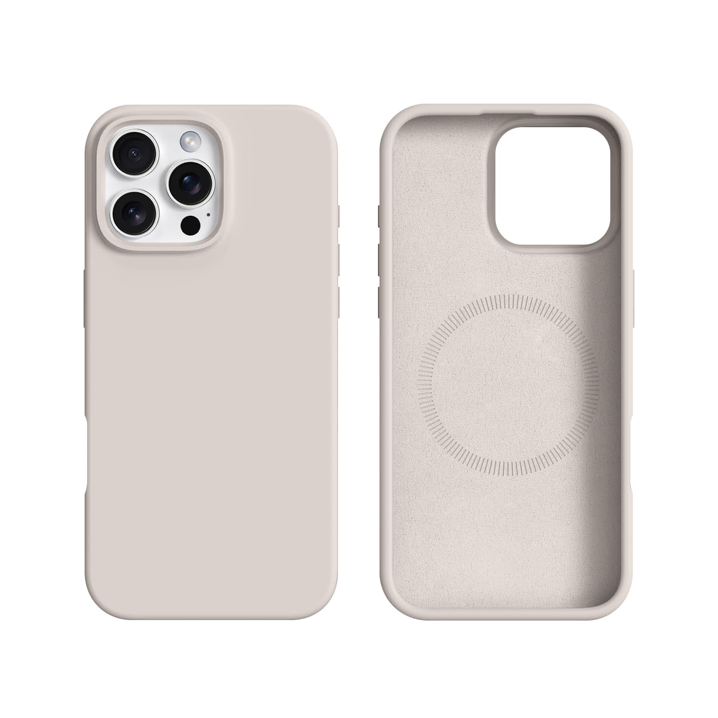 RPD - Custodia in silicone per iPhone 16 Pro Burom con MagSafe, bianco