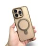 Apple iPhone 16 Plus - Étui à support MagSafe avec protection pour appareil photo, marron, mat