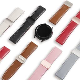 Galaxy Watch - DUX Gadget Series Armband aus echtem Leder (22mm), YA Version Schwarz – Bild 4
