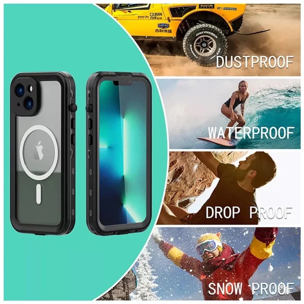 Apple iPhone 14 Plus - Redpepper IP68 Dot+ Series Wasserdichtes Outdoor Case mit Magsafe, schwarz – 3