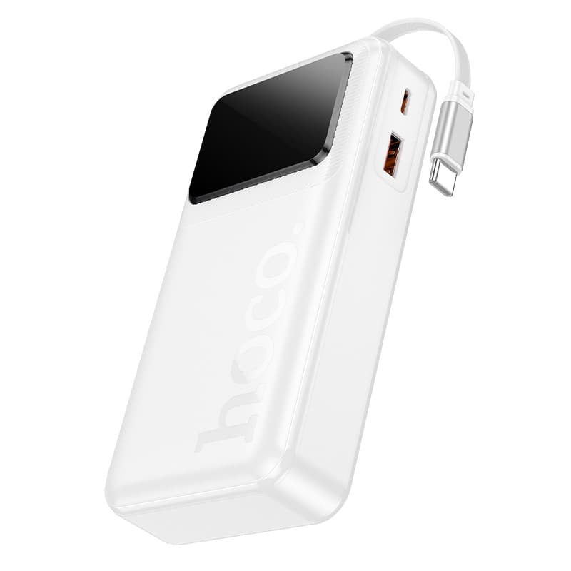 Hoco Q41 Powerbank 20000mAh con cavo telescopico (1 x USB-C) e display, 22,5W+PD20W, bianco