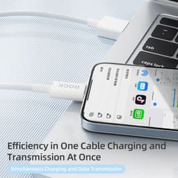 ROCK Z20 Cavo da USB-A a Lightning da 100 cm - Cavo di ricarica rapida e dati da 2,4 A, bianco, tessuto – Bild 6