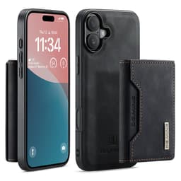 iPhone 11 - DG.MING Etui, Leder-Optik, Kartenfach & Magnetverschluss, Schwarz – Bild 2