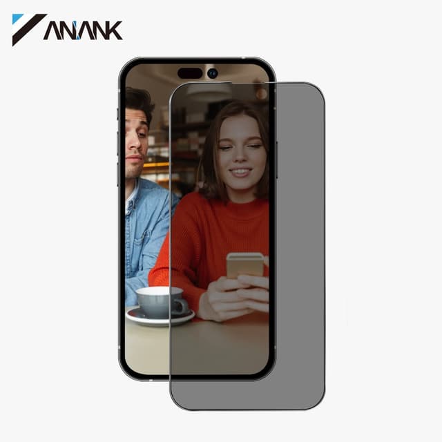 ANANK 2.5D Transparent Privacy (Korean LG Privacy Glue) Tempered Glass for iPhone 16 Pro