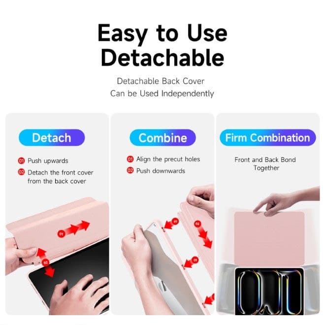 iPad Pro 11 (2020/2021/2022) - Dux Ducis Magi Series, aufstellbares Flip-Etui, pink – 2