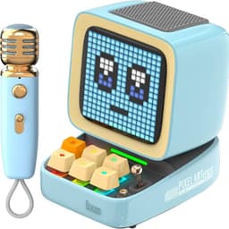 Divoom - DitooMic- 8 Bit Pixel Art Speaker - Bluetooth - Karaoke & Voice Morphing - Blue – Bild 1