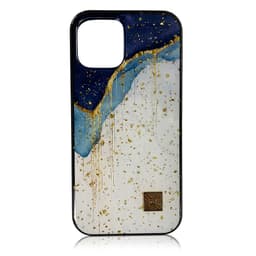 iPhone 12 Pro Max - TC Case D52 Hülle Golden Wave, Blau-Weiss mit goldenen Akzenten – Bild 1