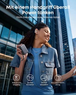 Anker - Nano powerbank avec câble intégré, 45W, 10000mAh, USB-C, noir – Bild 4