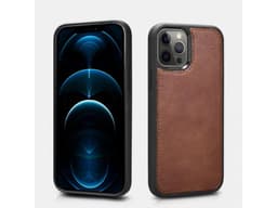 iPhone 12 Pro Max - iCarer Crazy Horse genuine leather wallet case, 2in1 with RFID protection, brown – Bild 6