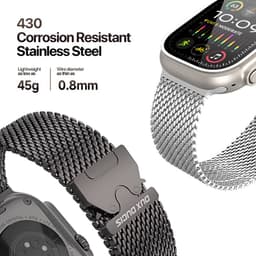 Apple Watch - DUX Milanese Air Strap - 38mm/40mm/41mm/42mm(10.Gen), Grau – Bild 5