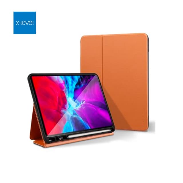Apple iPad Pro 12.9 (2018) - Custodia X-Level FIBColor Flip marrone