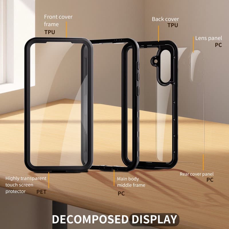 Samsung Galaxy A36 - Custodia impermeabile per esterni Redpepper IP68 SAM Series, nero – 4