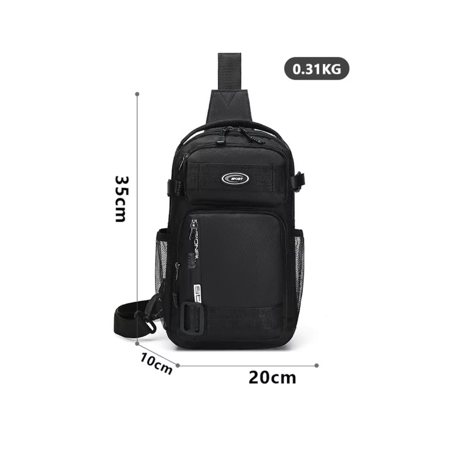 Okade - Sport Bauchtasche Dunkelgrau - Sling Bag Crossbody Shoulder Bag, Black – 3