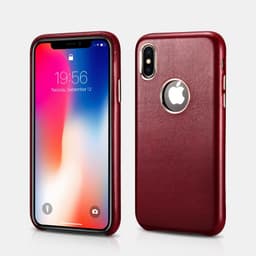 iPhone X/Xs - iCarer Retro Original Backcase étui en cuir véritable (RIX13-BK), bordeaux – Bild 1
