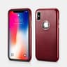 iPhone X/Xs - iCarer Retro Original Backcase étui en cuir véritable (RIX13-BK), bordeaux