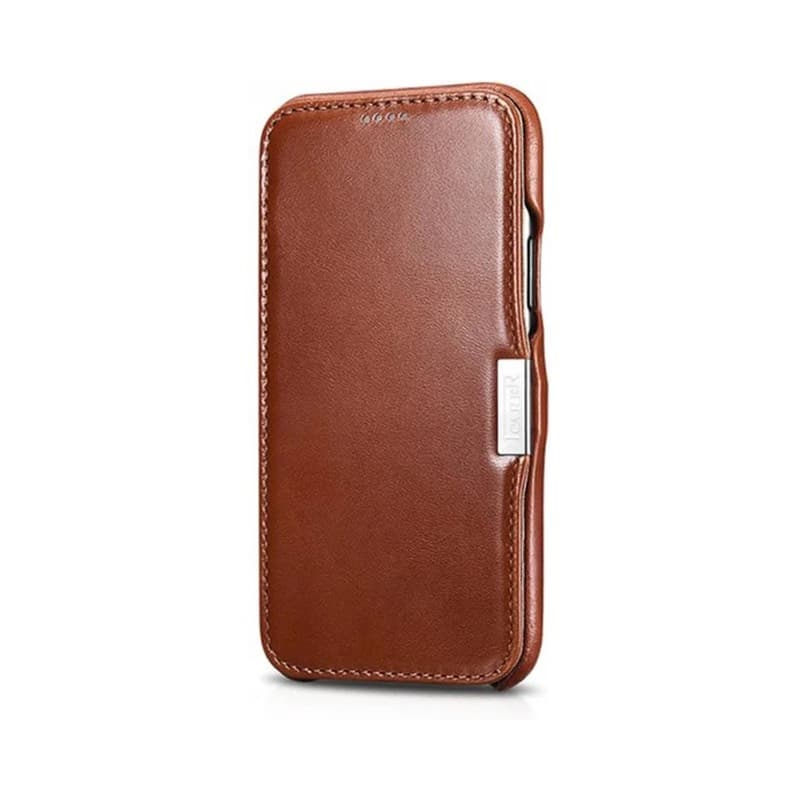 iPhone 11 Pro - iCarer Luxury Series Echtleder Flip Case, Braun (RIX1107-BN) – 3