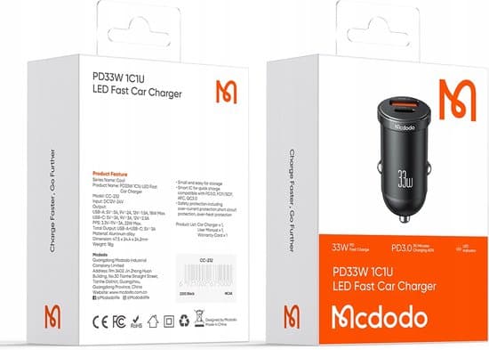 Mcdodo pd33w 1c1u LED caricabatterie veloce per auto – 2