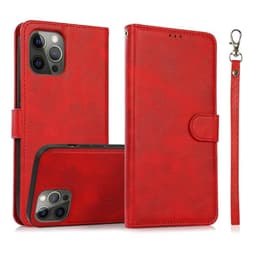 iPhone 11 - Magnetisches 2in1 Klapphülle mit Kartenfächern & Handgelenkband, rot – Bild 1
