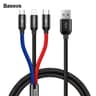 Baseus 3 in 1 USB Kabel 30cm (Micro-USB, Type C, Lightning) CAMLT-ASY01