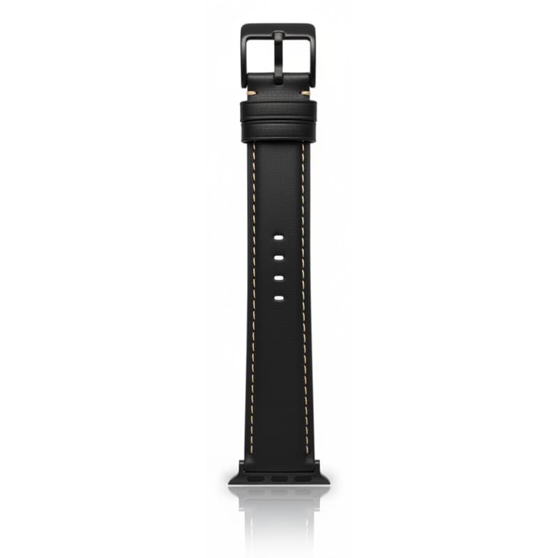 Apple Watch - Leder Armband (38/40/41mm) - Schwarz mit schwarzer Schnalle