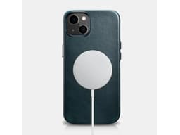 iPhone 13 Mini - iCarer Oil Wax Premium Echtleder Backcase mit Magsafe blau (WMI1301-BU) – Bild 2