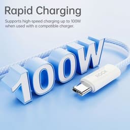 ROCK Rainbow Series C TO C 100W Fast Charging Data Cable 1.2M blue – Bild 3