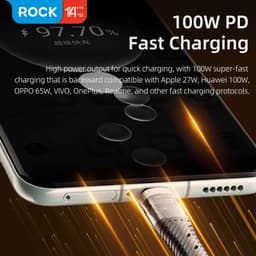 Rock - Serie Transparency - Cavo di ricarica 3-in-2 da A+C a M+L+C, 100W 1,5m, bianco – Bild 3