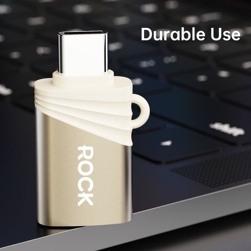 Rock - L12 USB-A 3.0 zu Type-C OTG Adapter, Gold – 3