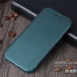 iPhone 12 / 12 Pro - X-Level FIBColor Flip Etui, Kunstleder, 360° Rundumschutz, Dunkelgrün – Bild 3
