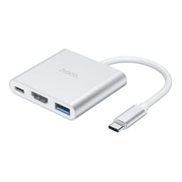 Hoco HB14 USB-C Adapter für USB | HDMI | USB-C Silver – Bild 1