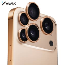 iPhone 17 Pro / 17 Pro Max - Vetro blindato della fotocamera posteriore - 99AR+ Corning Glass, protezione a doppia lente, oro – Bild 1