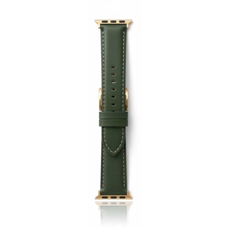 Apple Watch - Leder Armband (44-49mm) - Braun mit goldener Schnalle